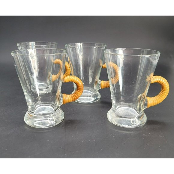 Carl Aubock Scandinavian Glasses Set Barware Mid Century Wrapped Cane Cr605 - Picture 4 of 10